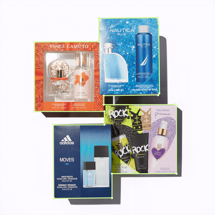 Fragrance gift sets clipping path